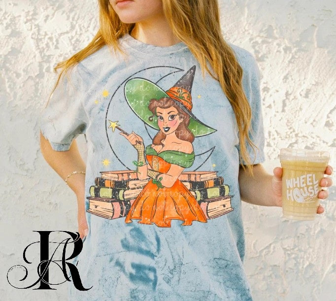 Spooky Book Witch Graphic Tee