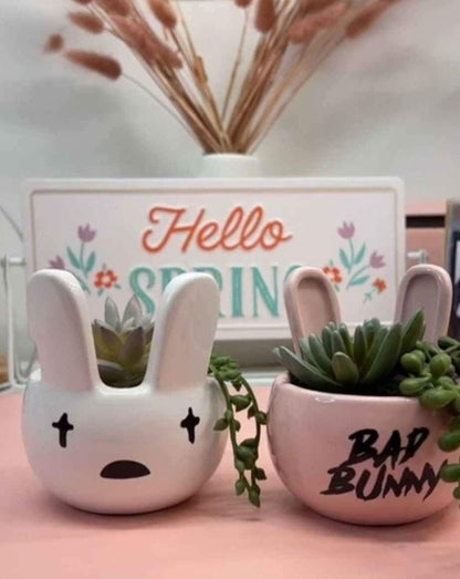 Bad Bunny Artificial Planter – Trendy Music-Inspired Home Decor