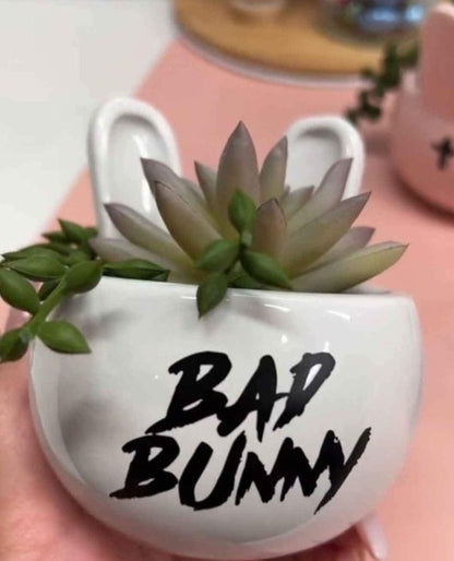 Bad Bunny Artificial Planter – Trendy Music-Inspired Home Decor
