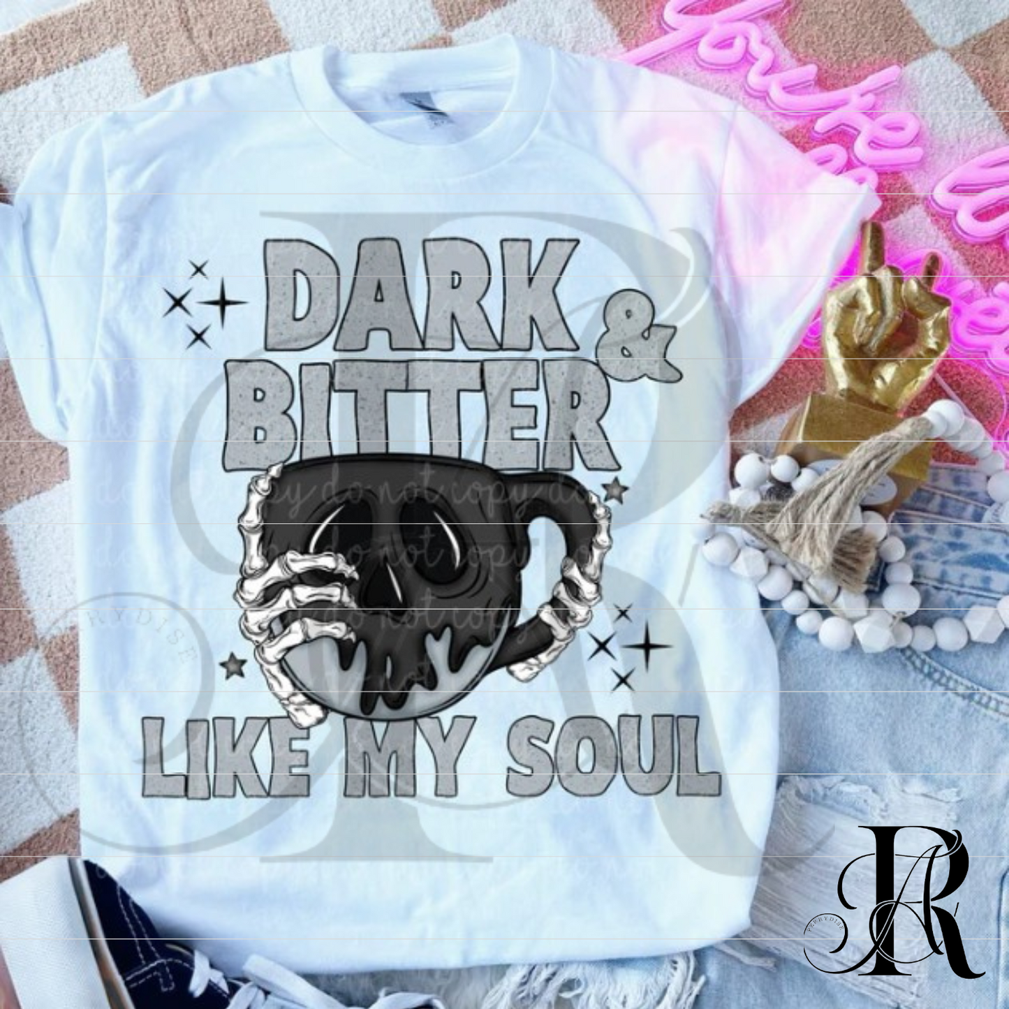 Dark and Bitter Like My Soul Halloween Shirt – Gothic Coffee & Spooky Season Tee