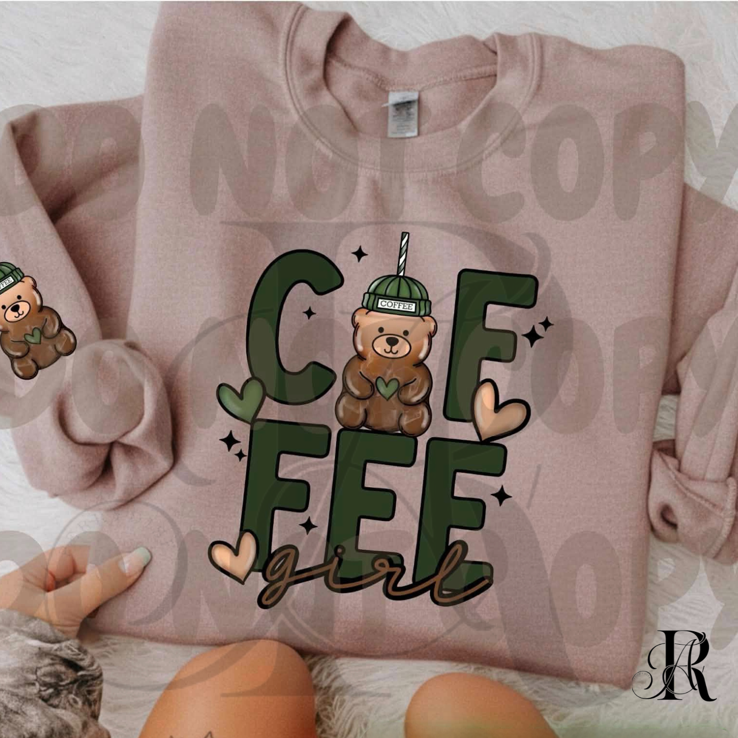 Coffee Girl Bear Sweatshirt | Cute Coffee Lover Crewneck | Cozy Fall & Winter Aesthetic Sweater for Caffeine Lovers
