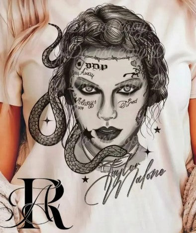 Taylor Malone Tattoo-Inspired Graphic Tee – Snake & Ink Art Shirt